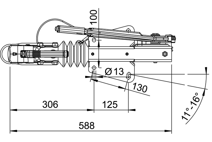 AL-KO 60S/2 с теглич AK161 за ремарке 750 кг с V-образен теглич